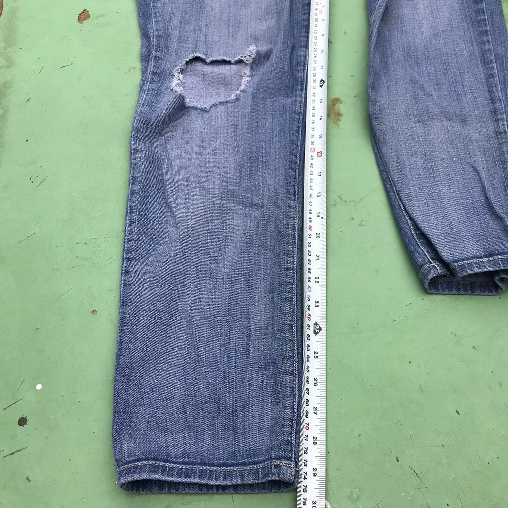 Refuge Women Mid Rise Distressed Skinny Blue Jeans Medium Wash 12 Stretch Casual